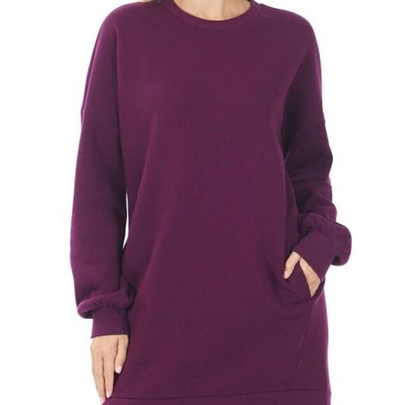 ZENANA Longline Sweatshirt With Pockets Size 3XL NWT - Picture 3 of 6